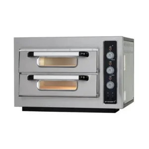 MAKSAN two-level pizza oven for 4+4 pizzas – with stone base, 10.5 kW, 380V, professional oven