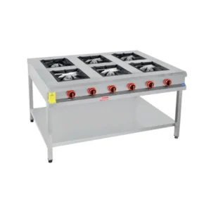 профессиональная газовая плита с 6 конфорками