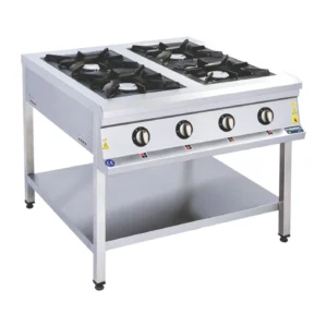 გაზქურა 4 კომფორით და თაროებით - დასადგმელი