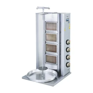 Shawarma machine GÖRKEM – 4-burner model with natural gas and stainless steel body