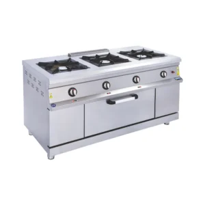 Широкая 3-конфорочная газовая плита CSA с интегрированной духовкой