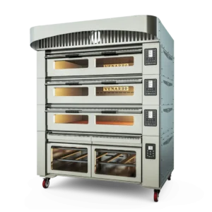 Modular baking system with VENARRO stone oven and dough feeder