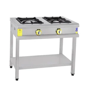 Wide, floor-standing 2-burner gas stove AKGAZ
