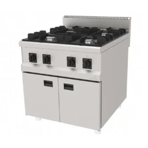 AKGAZ 4-Burner Floor-Standing Gas Stove with Enclosed Cabinet