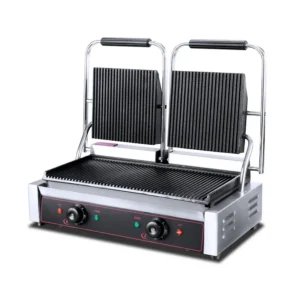 Contact grill – 3.6 kW model with thermostatic control and stainless steel body