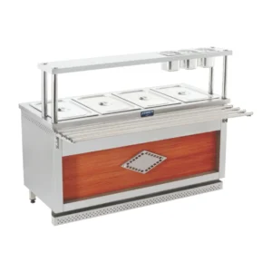 Напольная горячая линия с 4 контейнерами и декоративной деревянной панелью