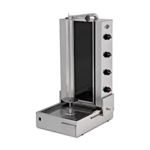 Electric shawarma machine CSA – with bottom motor, 4 burners and stainless steel body