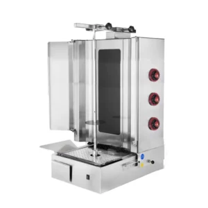 Electric shawarma machine CSA – with bottom motor, 3 burners and stainless steel body