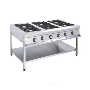 6-burner industrial gas stove AKGAZ made of 304 steel