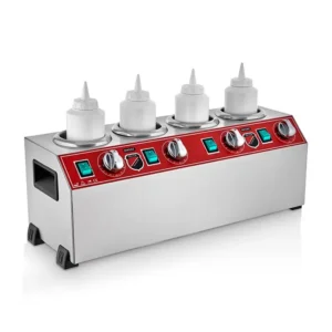 4-Bottle Warming Sauce Dispenser SILVERINOX