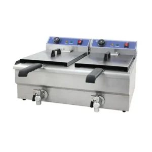 Industrial double electric fryer GN 16+16 liter capacity