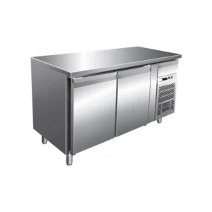 Spacious, 2-door table-refrigerator with stainless steel top