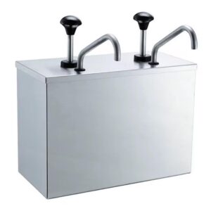 Двухсекционный дозатор для соуса HSP-8L, 2х4 литра, нержавеющая сталь.